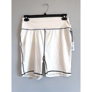 WeWoreWhat NWT $78 Corset Biker Short Off White WWAB13-01F21 Athletic XL